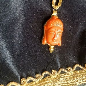Orange Mumbai Buddha Bohemian Necklace